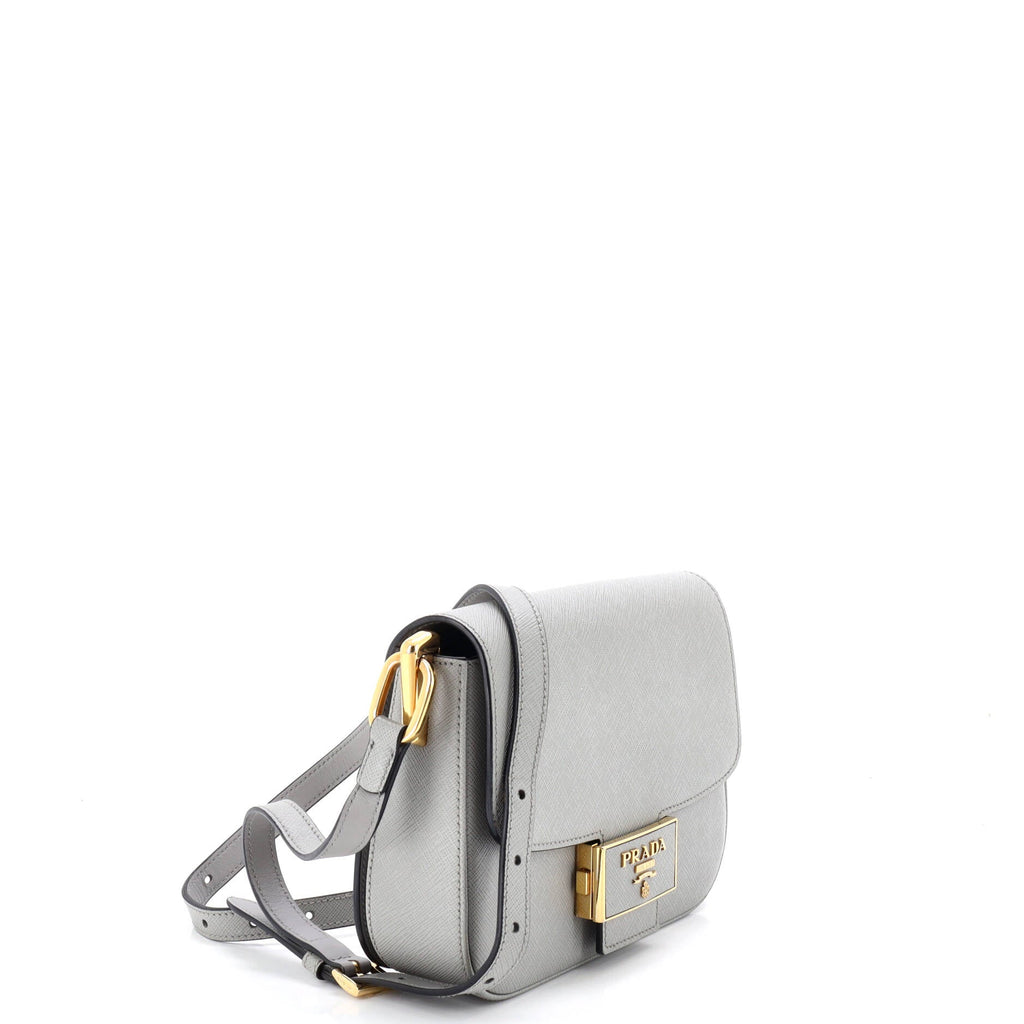 Embleme Flap Bag Saffiano Leather Small