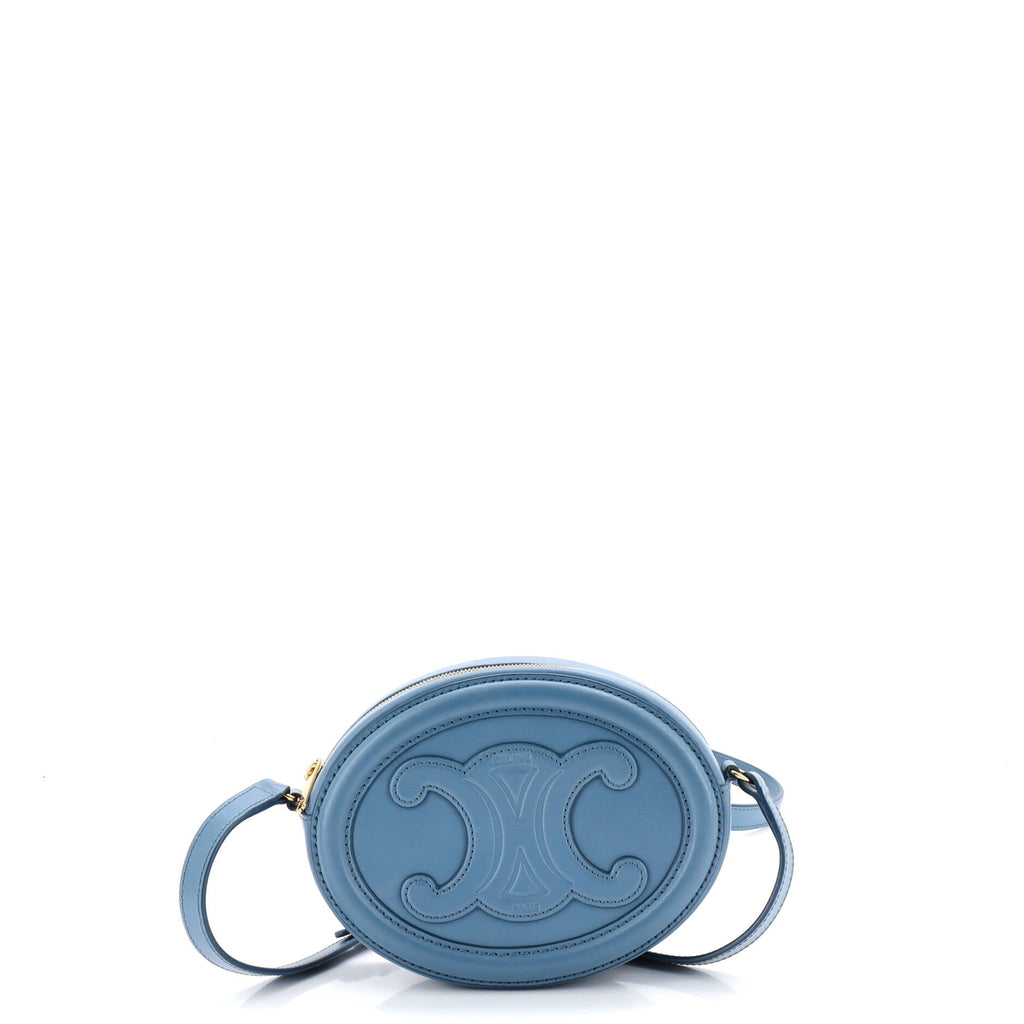 Triomphe Oval Crossbody Bag Leather Mini