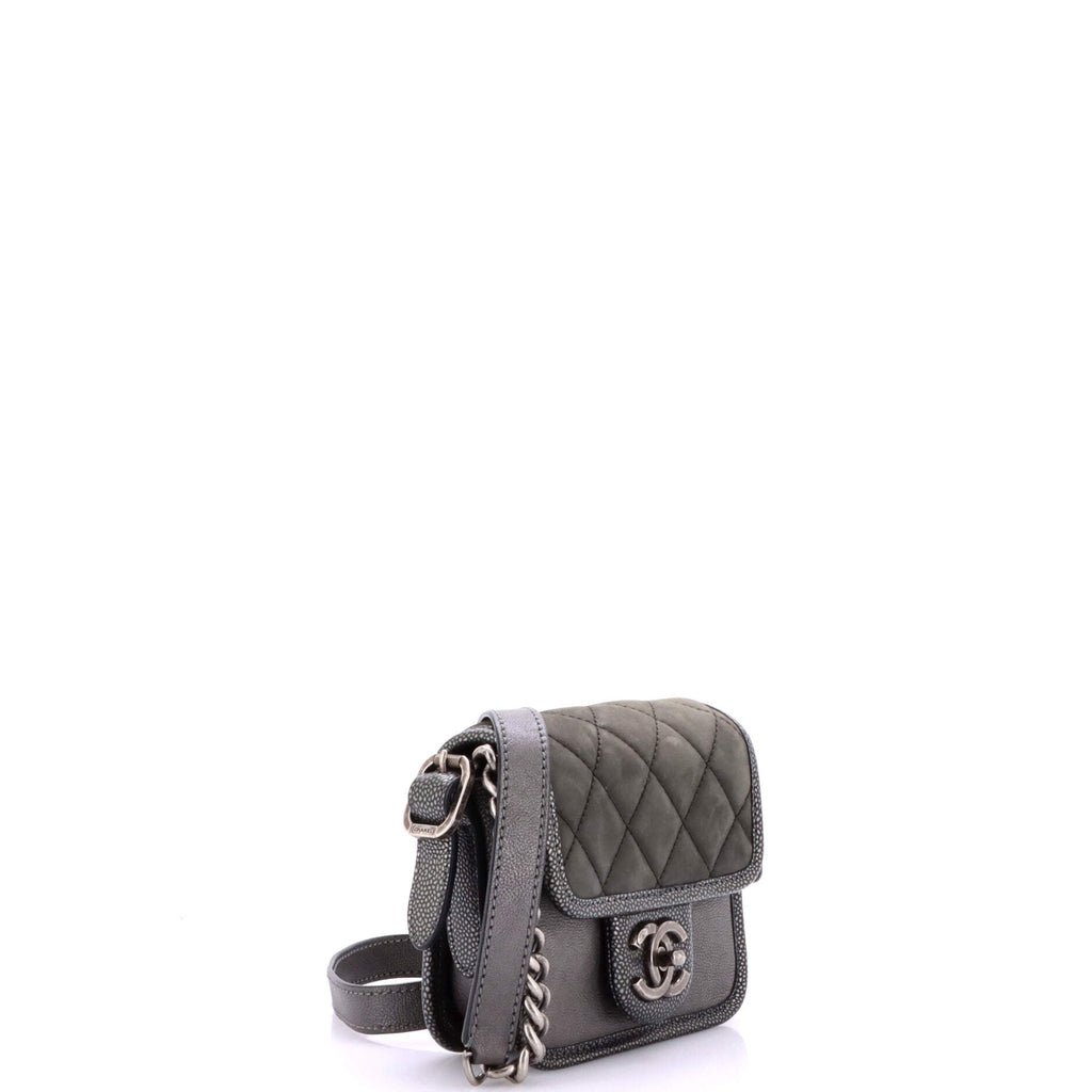 Paris-Bombay Back to School Crossbody Bag Quilted Iridescent Calfskin Mini