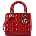 Lady Dior Bag Cannage Quilt Patent Medium