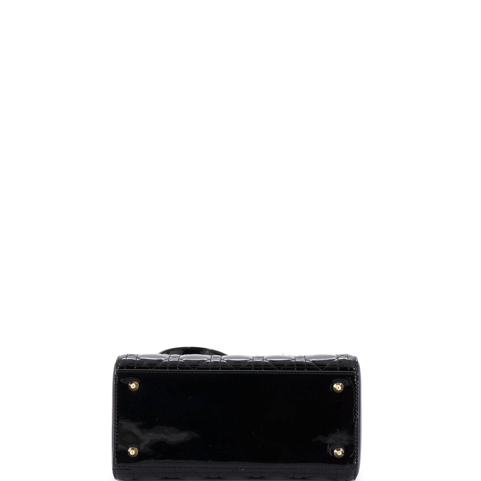 Lady Dior Bag Cannage Quilt Patent Medium