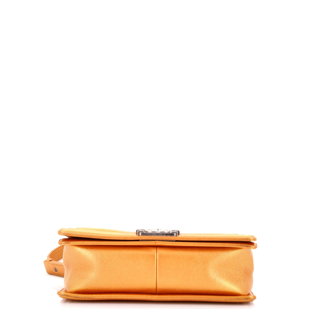 Boy Flap Bag Quilted Metallic Calfskin Old Medium