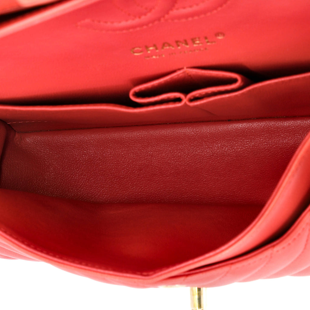 Classic Double Flap Bag Chevron Lambskin Small