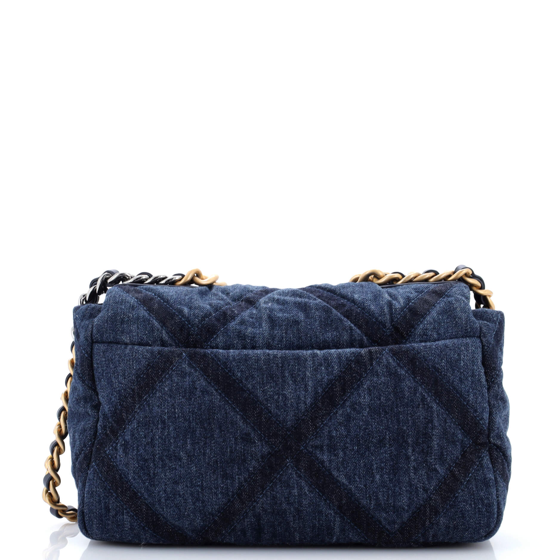 19 Flap Bag Quilted Denim Medium