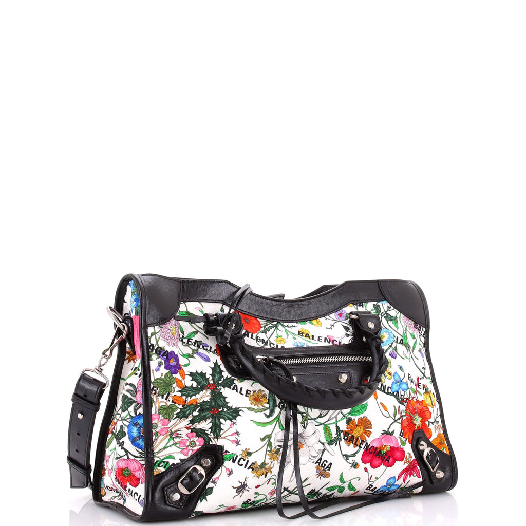 x Balenciaga The Hacker Project Neo Classic City Bag Flora Canvas Medium
