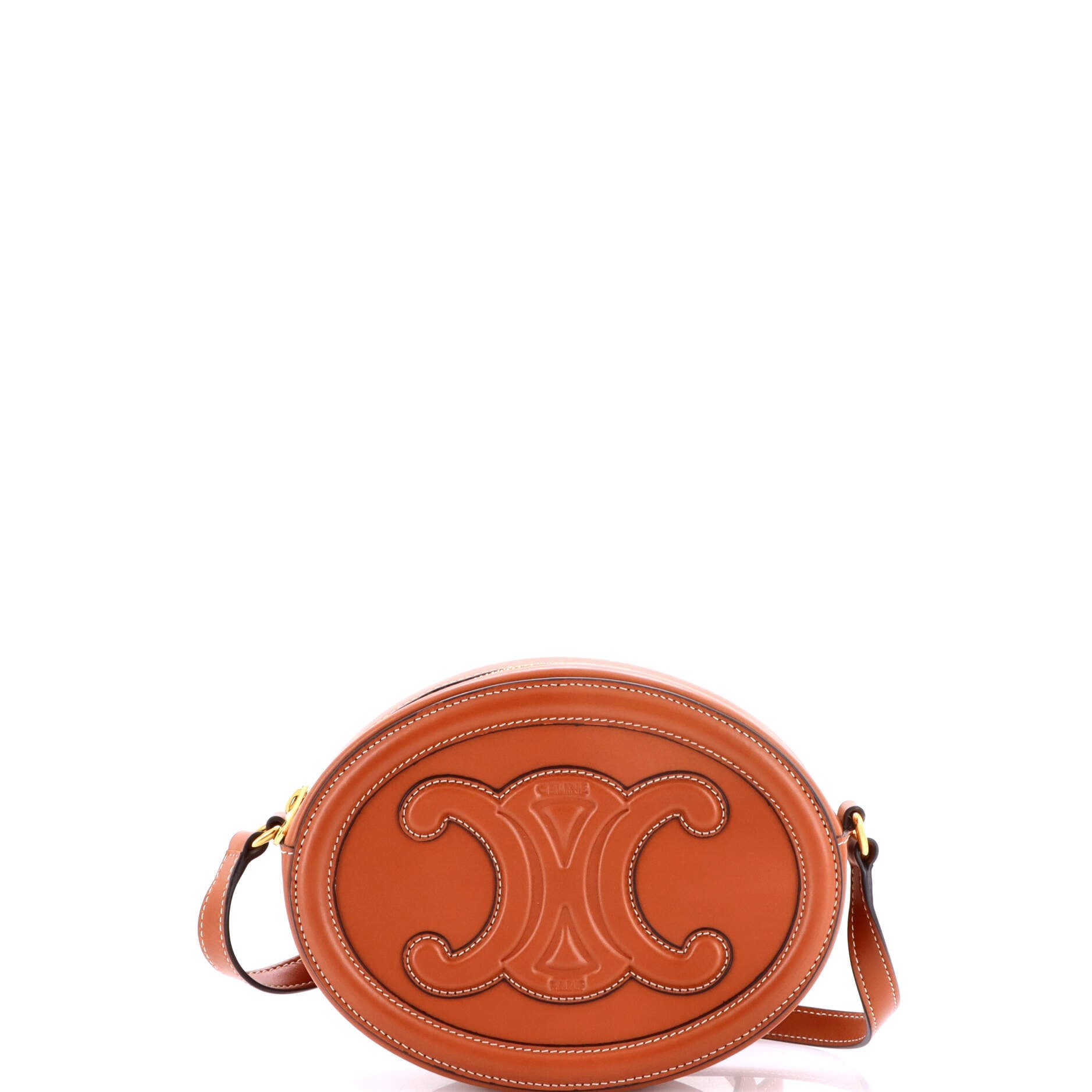 Triomphe Oval Crossbody Bag Leather
