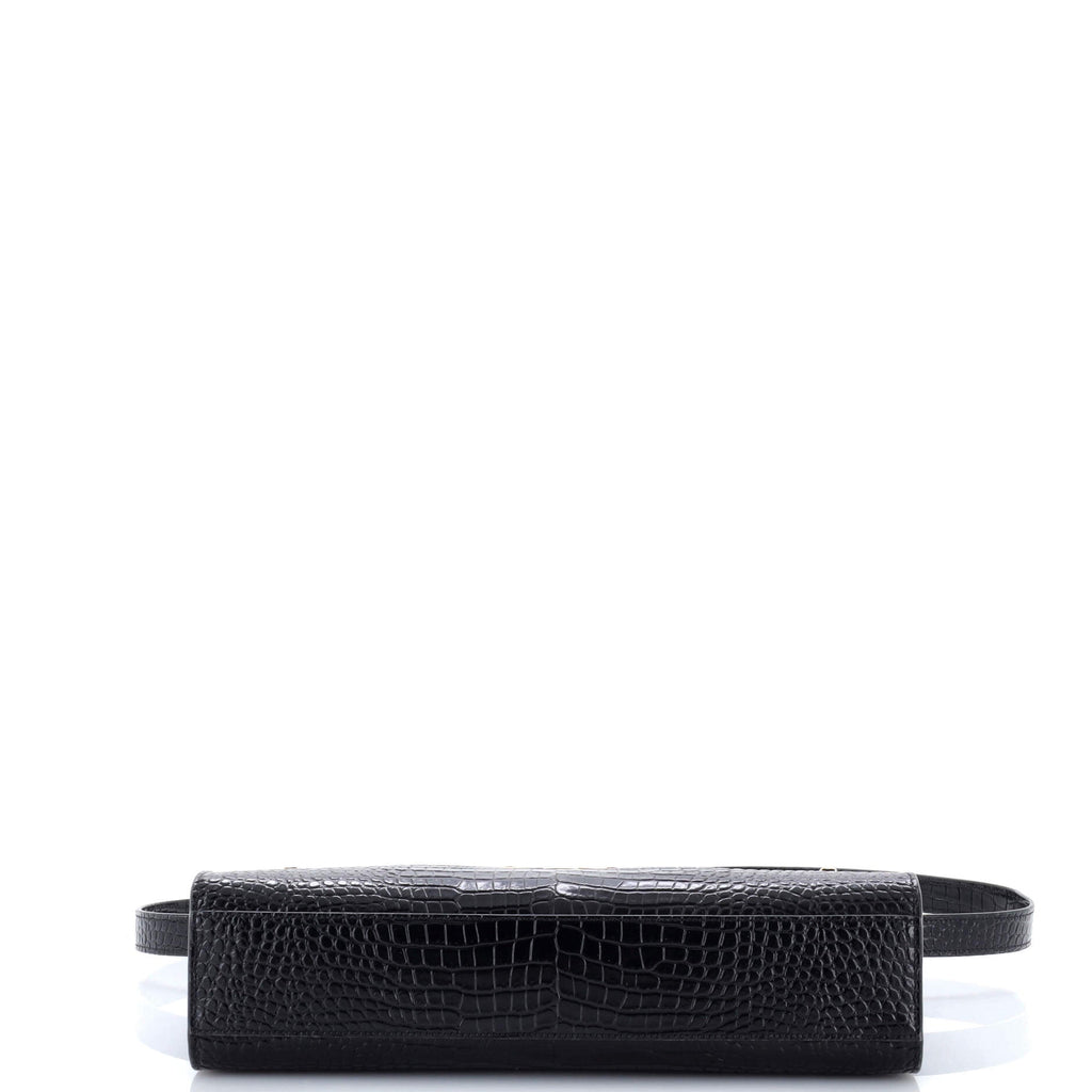 Manhattan Shoulder Bag Crocodile Embossed Leather Medium