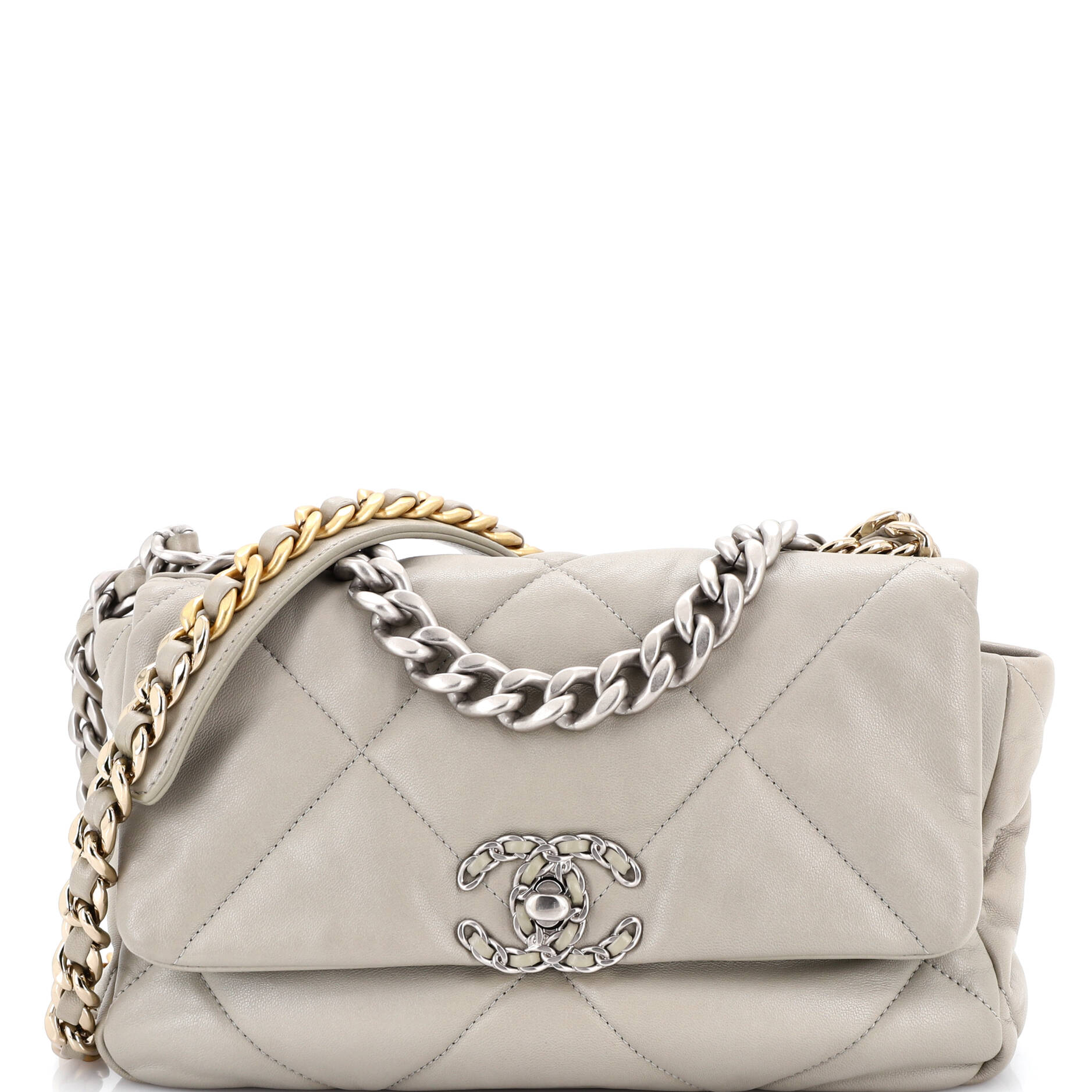 19 Flap Bag Quilted Leather Medium