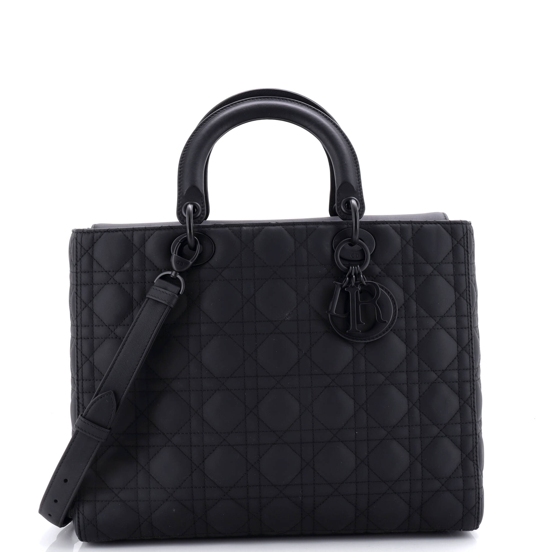 Ultra Matte Lady Dior Bag Cannage Quilt Calfskin Large