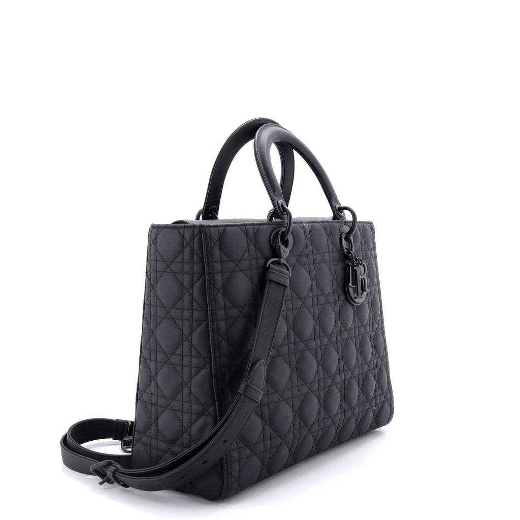 Ultra Matte Lady Dior Bag Cannage Quilt Calfskin Large