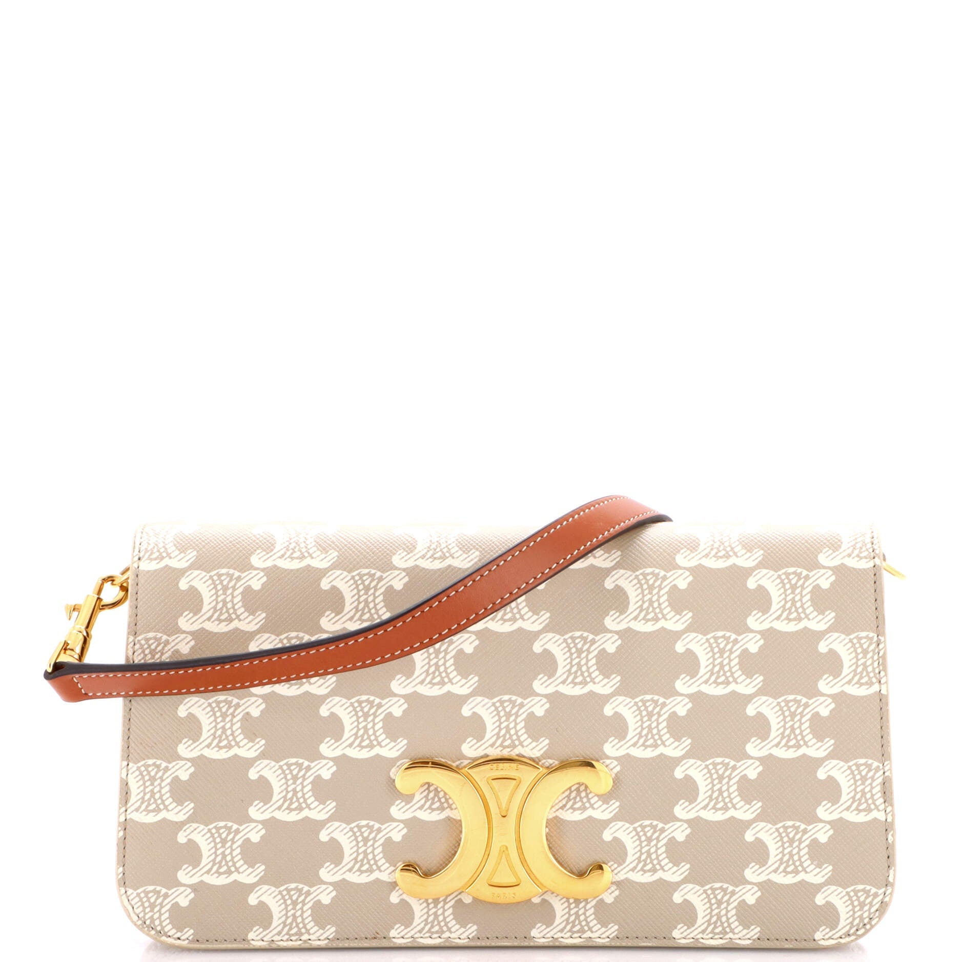 Triomphe Chain Shoulder Bag Triomphe Coated Canvas Small