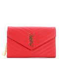 Classic Monogram Wallet on Chain Matelasse Chevron Leather Medium