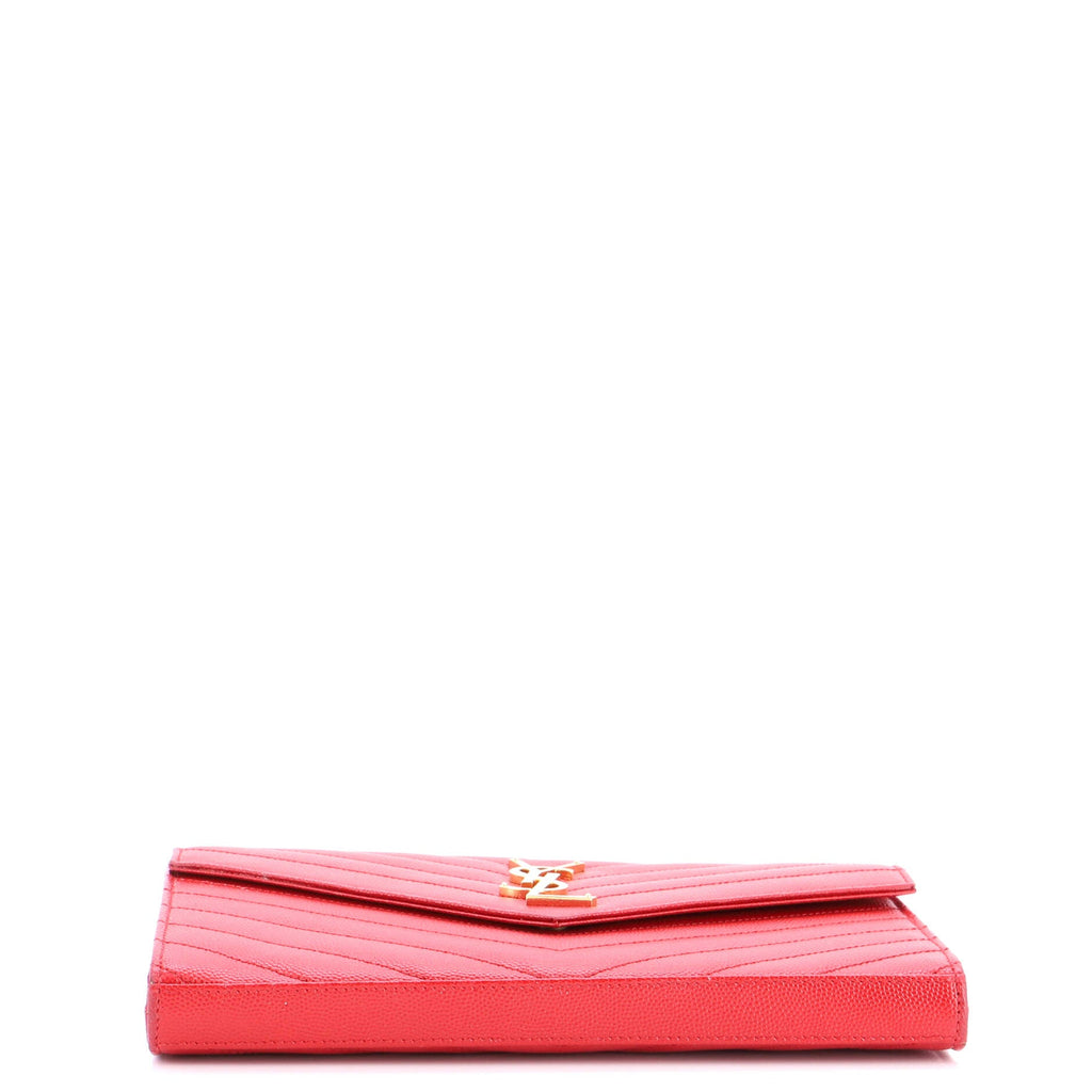 Classic Monogram Wallet on Chain Matelasse Chevron Leather Medium