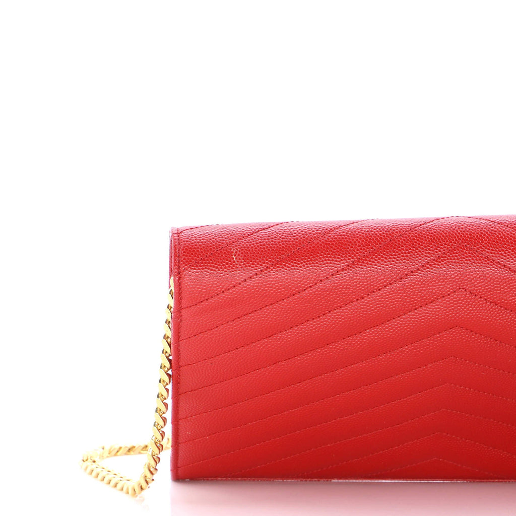 Classic Monogram Wallet on Chain Matelasse Chevron Leather Medium