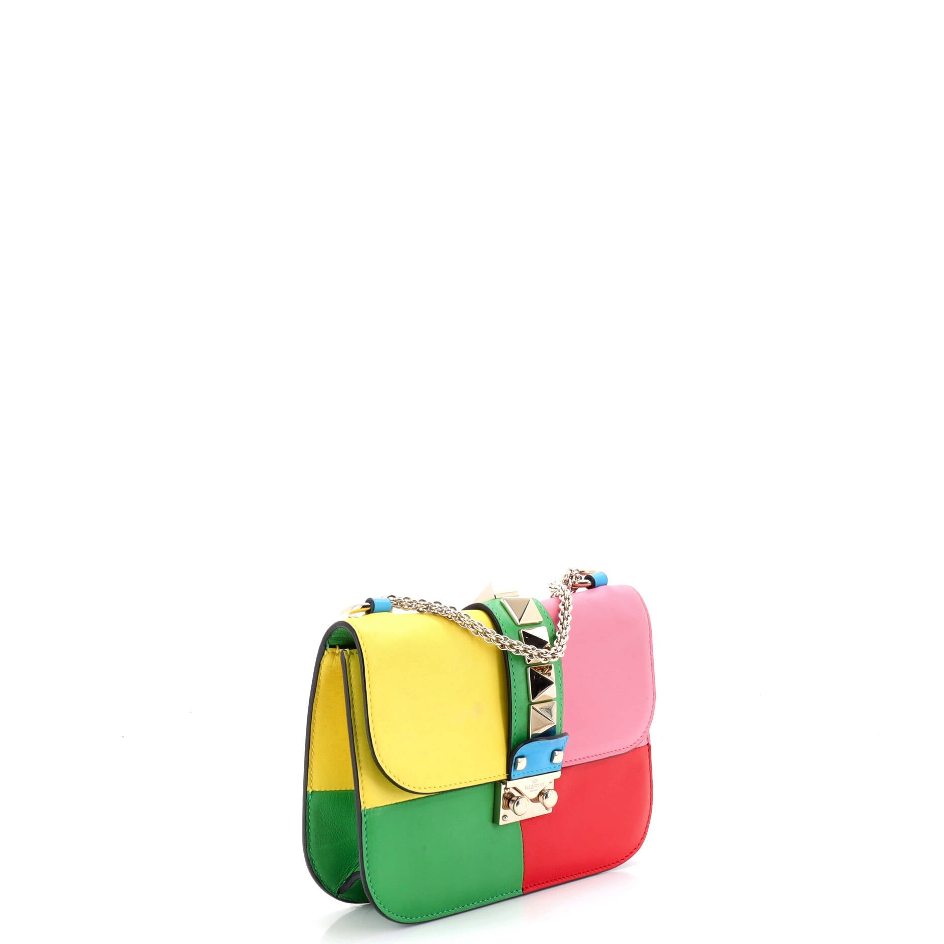 1973 Glam Lock Shoulder Bag Striped Leather Mini