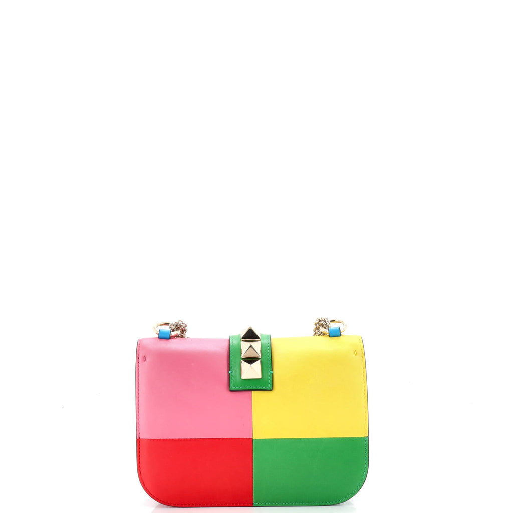 1973 Glam Lock Shoulder Bag Striped Leather Mini