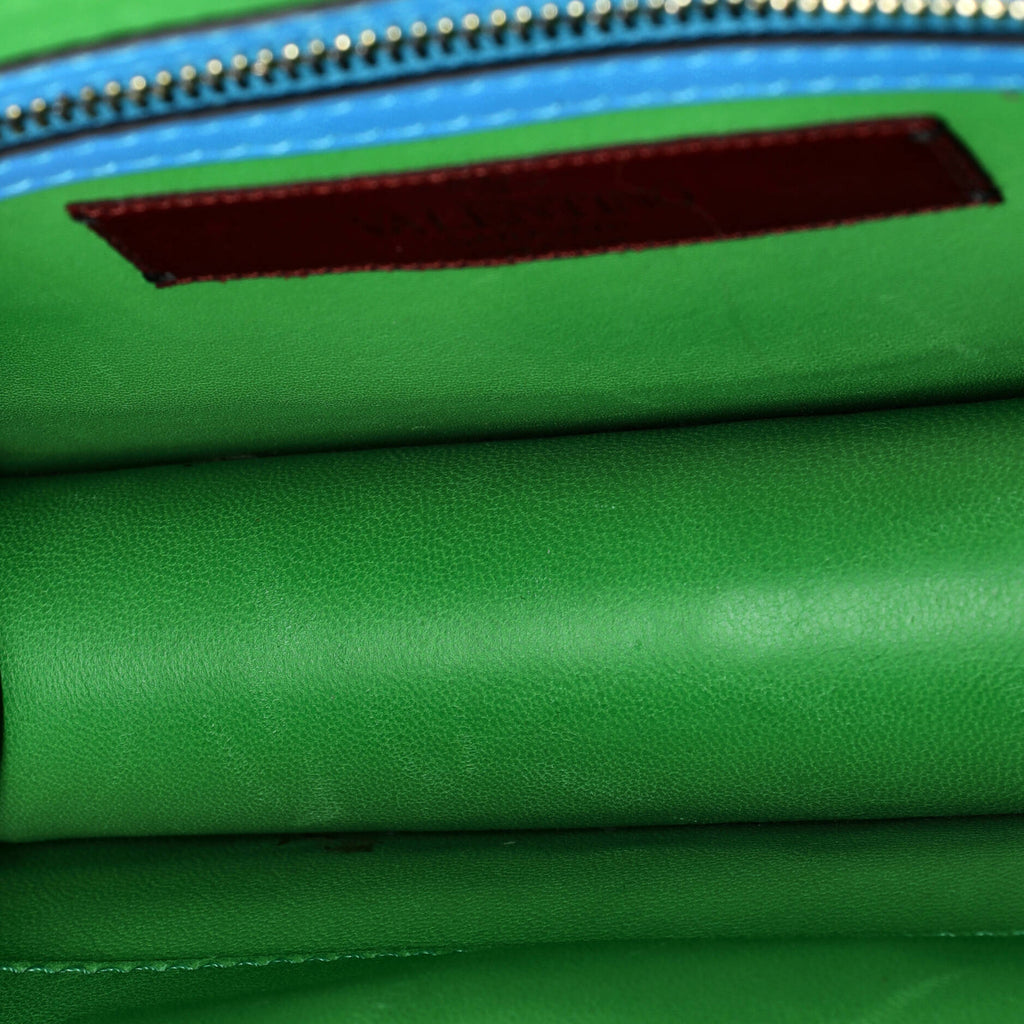 1973 Glam Lock Shoulder Bag Striped Leather Mini