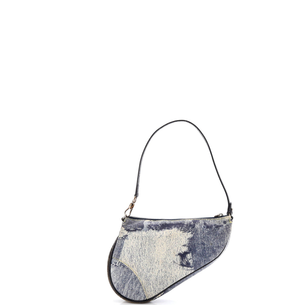 Vintage Saddle Bag Printed Denim Mini