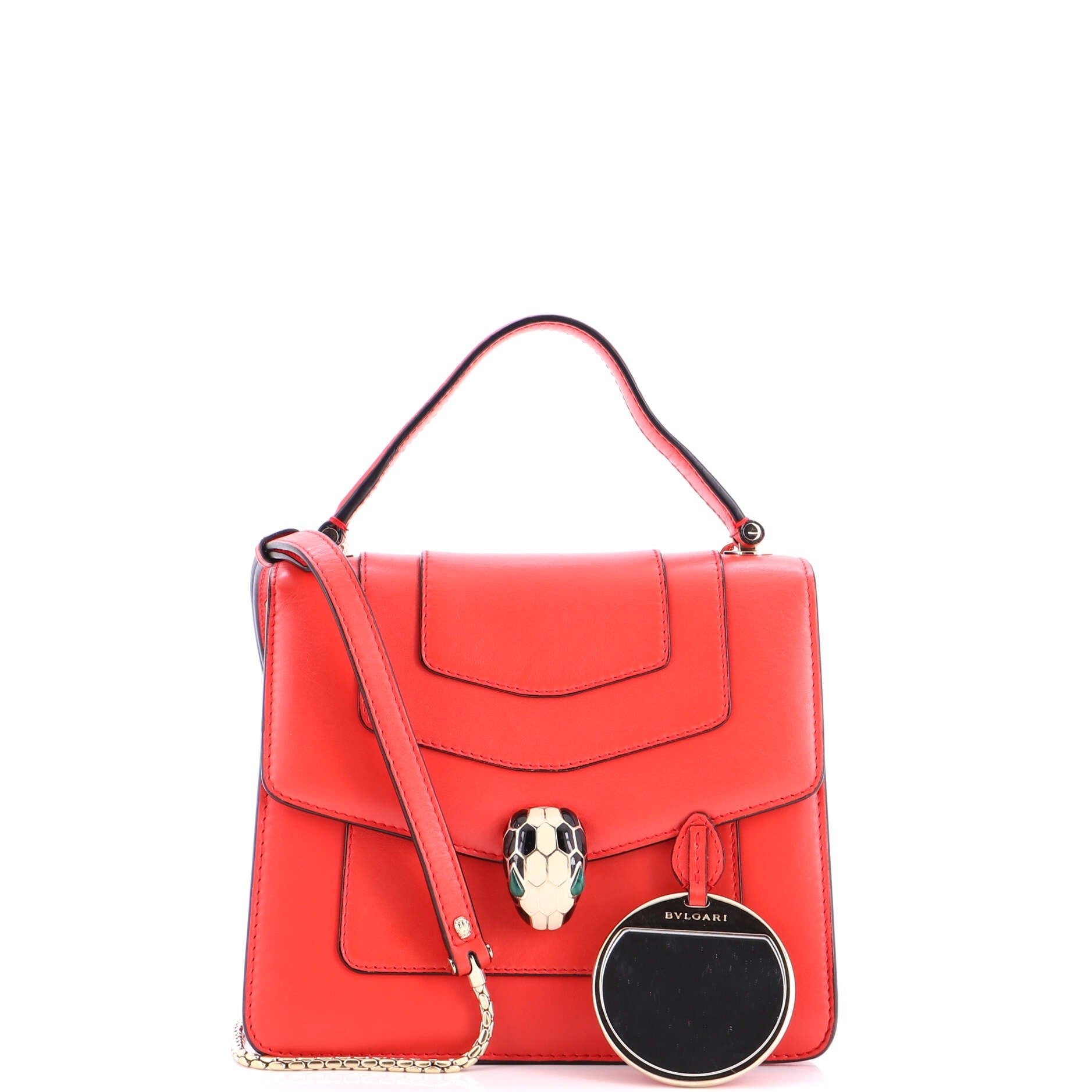 Serpenti Forever Top Handle Bag Leather Small