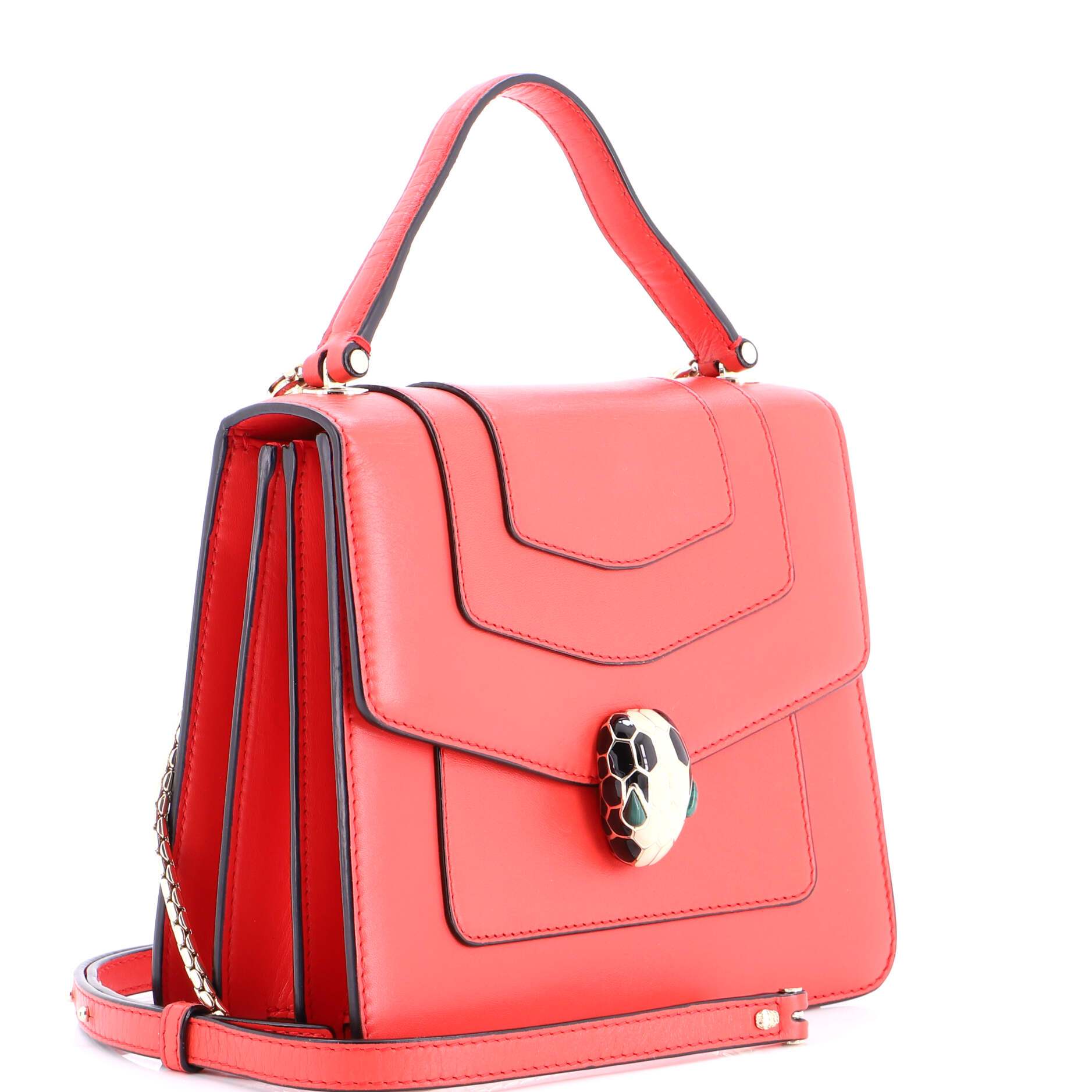 Serpenti Forever Top Handle Bag Leather Small