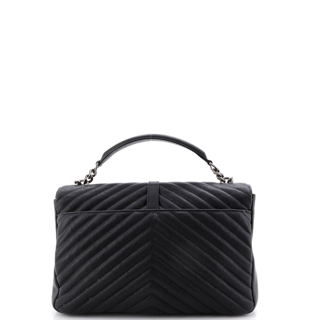 Classic Monogram College Bag Matelasse Chevron Leather Large
