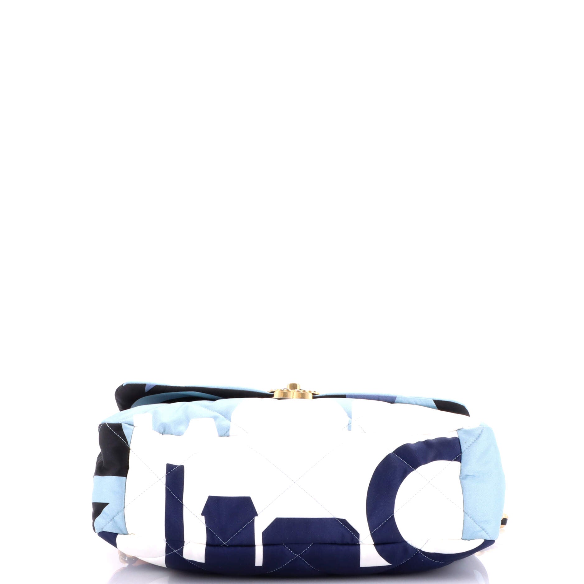 19 Flap Bag Quilted Printed Silk Maxi