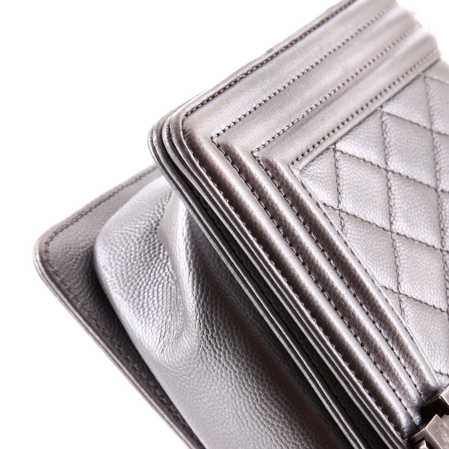 Boy Flap Bag Quilted Caviar Old Medium