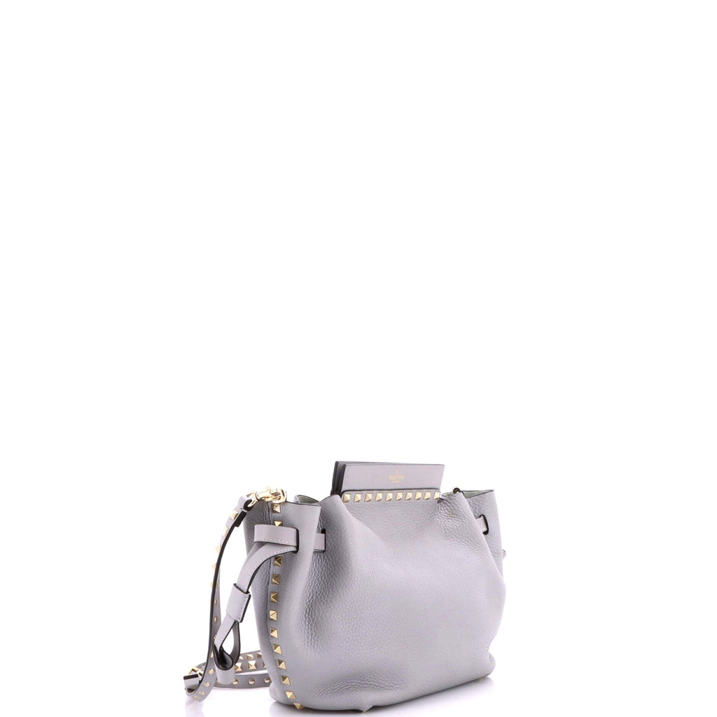 Rockstud Drawstring Crossbody Bag Leather Small