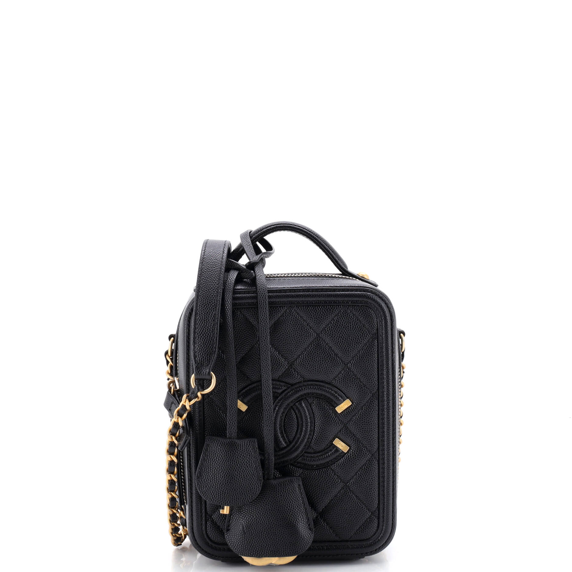 Filigree Vertical Vanity Case Quilted Caviar