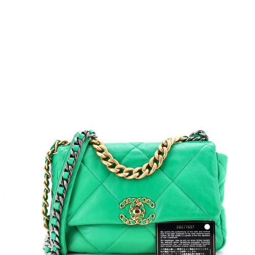19 Flap Bag Quilted Leather Medium