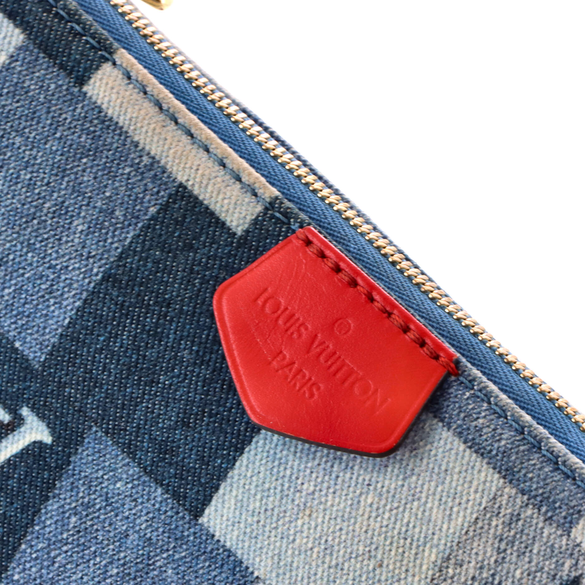 Multi Pochette Accessoires Damier and Monogram Patchwork Denim