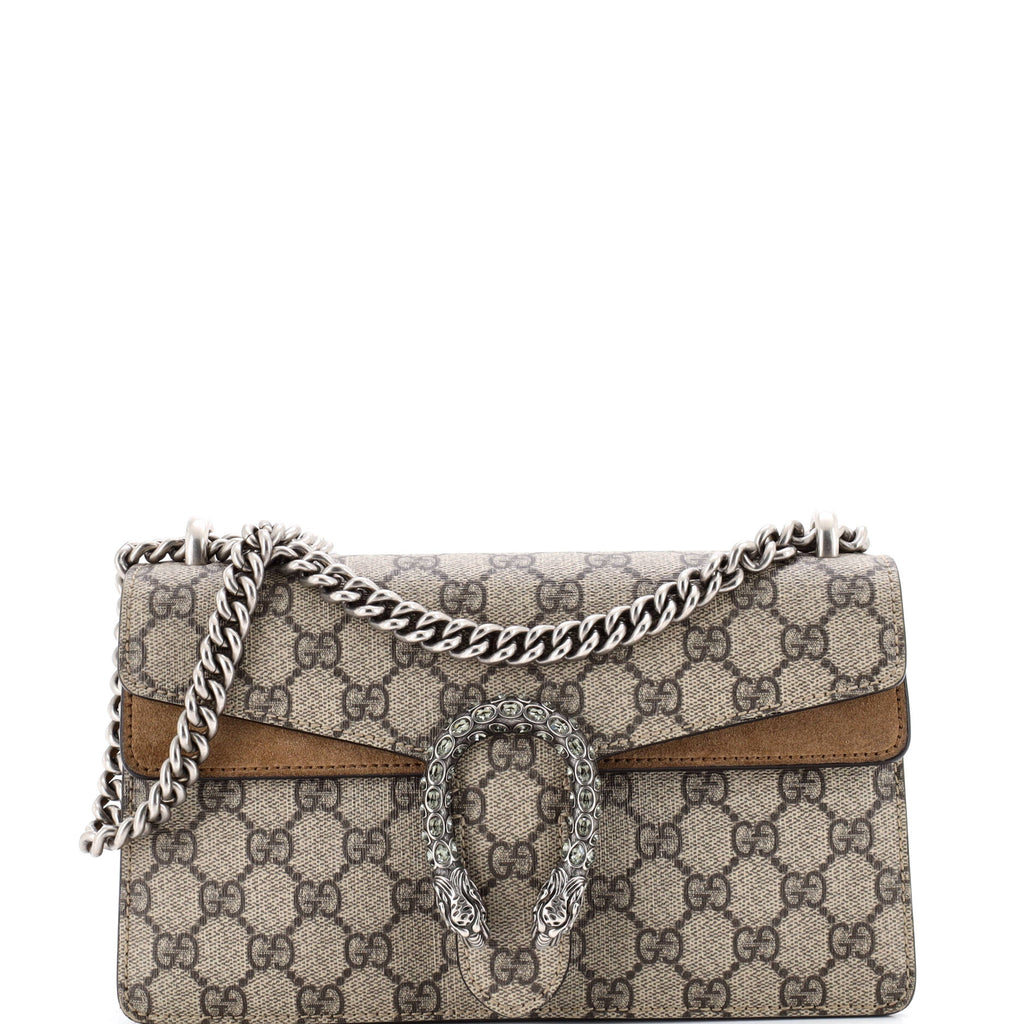 Dionysus Bag GG Coated Canvas with Crystal Embellished Metal Small