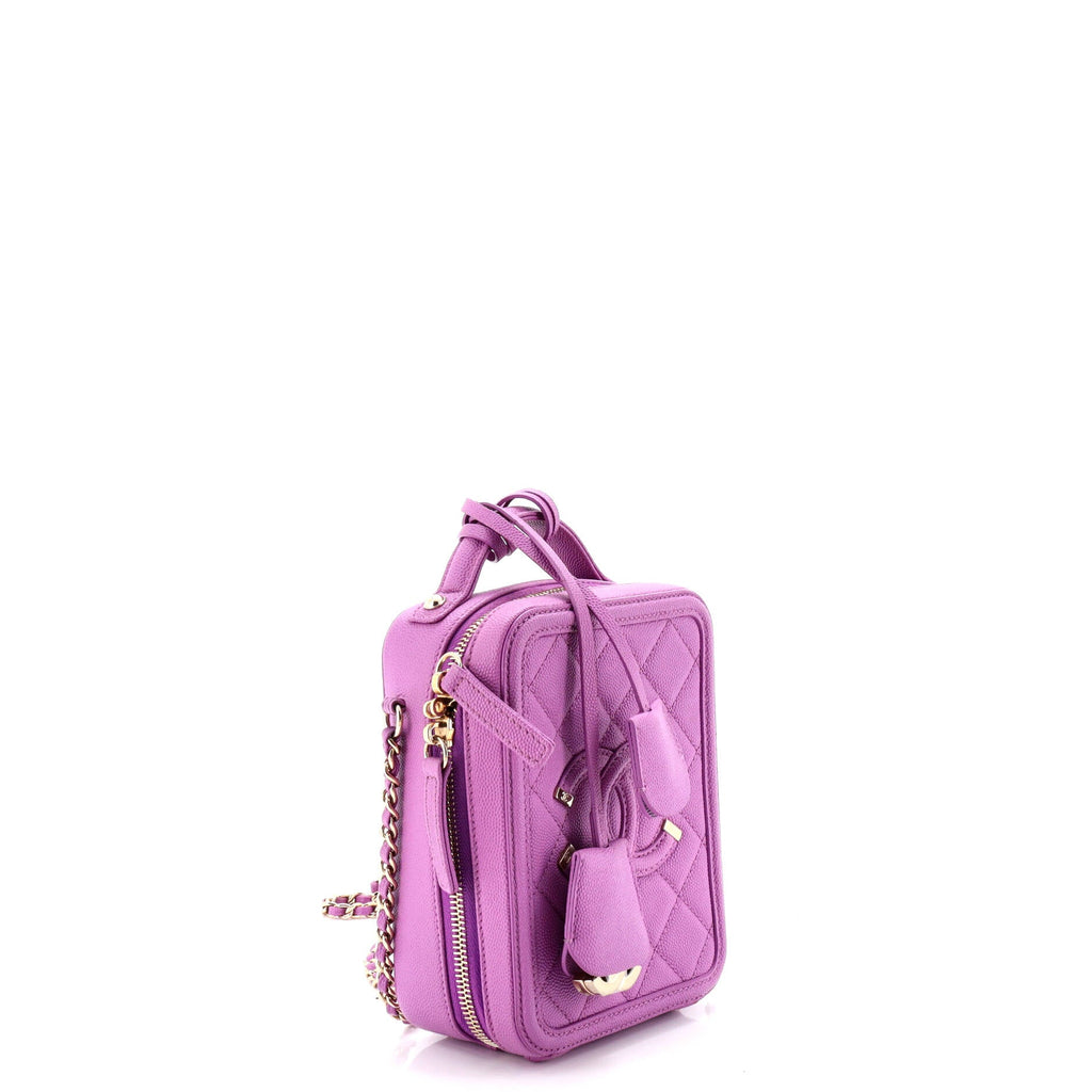 Filigree Vertical Vanity Case Quilted Caviar