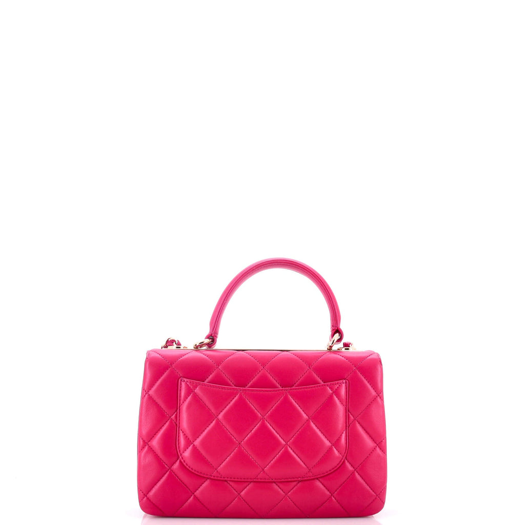 Trendy CC Top Handle Bag Quilted Lambskin Small