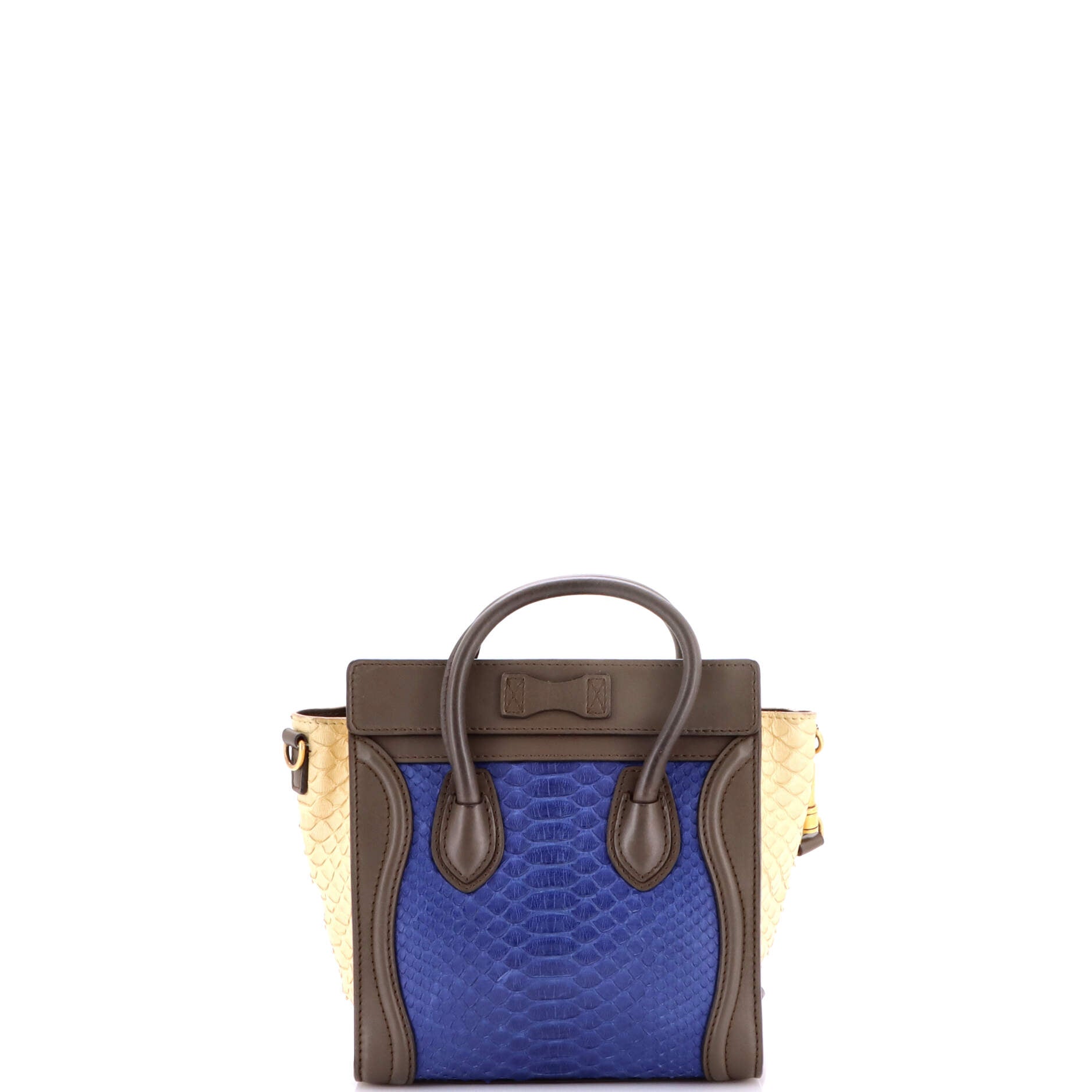 Tricolor Luggage Bag Python and Leather Nano