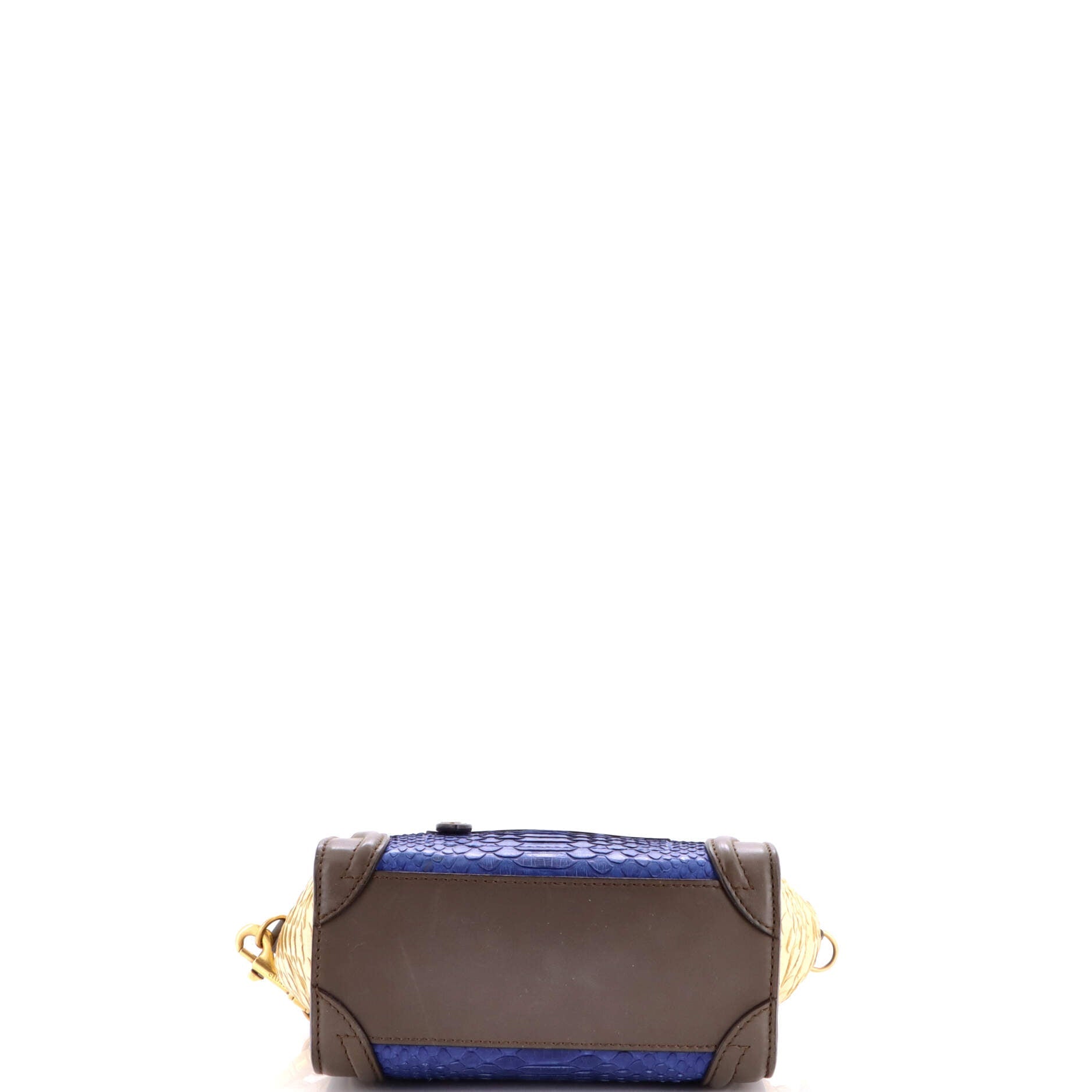 Tricolor Luggage Bag Python and Leather Nano