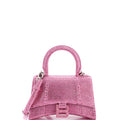 Hourglass Top Handle Bag Suede with Crystals XS