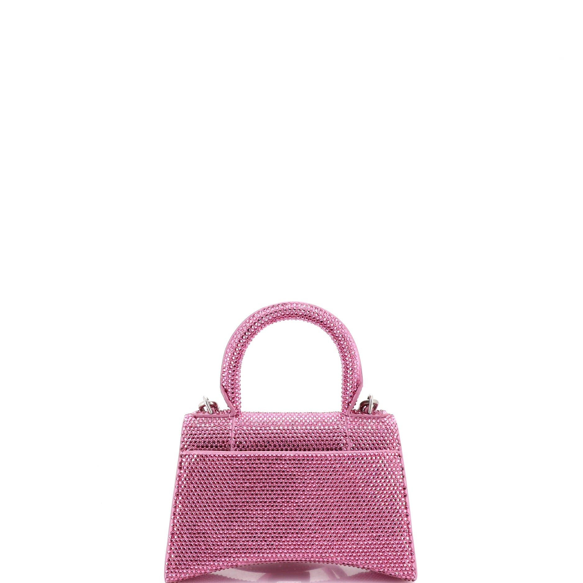 Hourglass Top Handle Bag Suede with Crystals XS