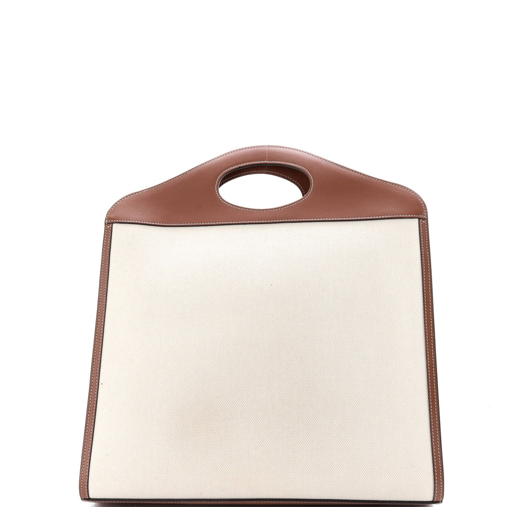 Logo Pocket Tote Canvas with Leather Medium