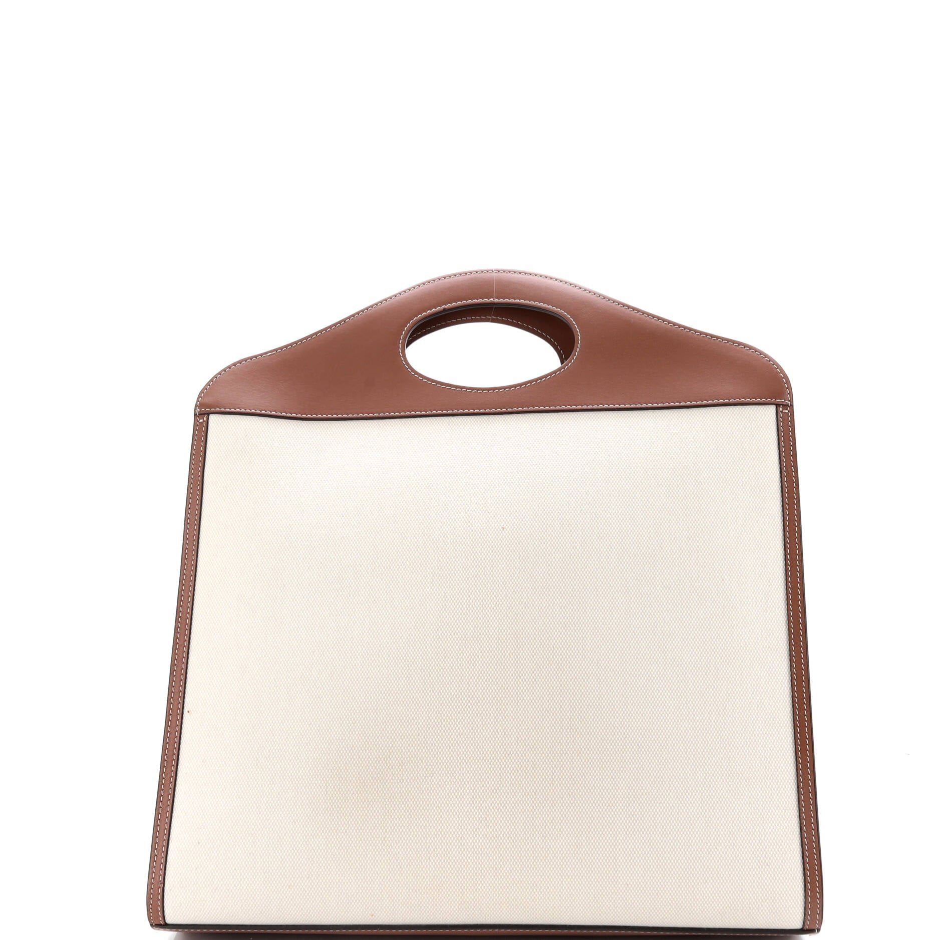 Logo Pocket Tote Canvas with Leather Medium