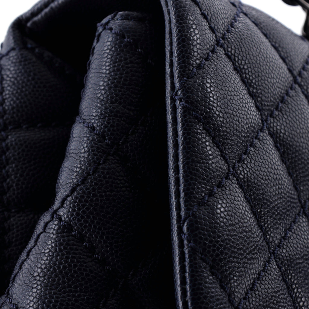 Coco Top Handle Bag Quilted Caviar Small