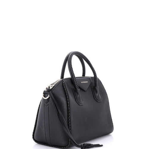 Antigona Bag Leather with Woven Detail Small