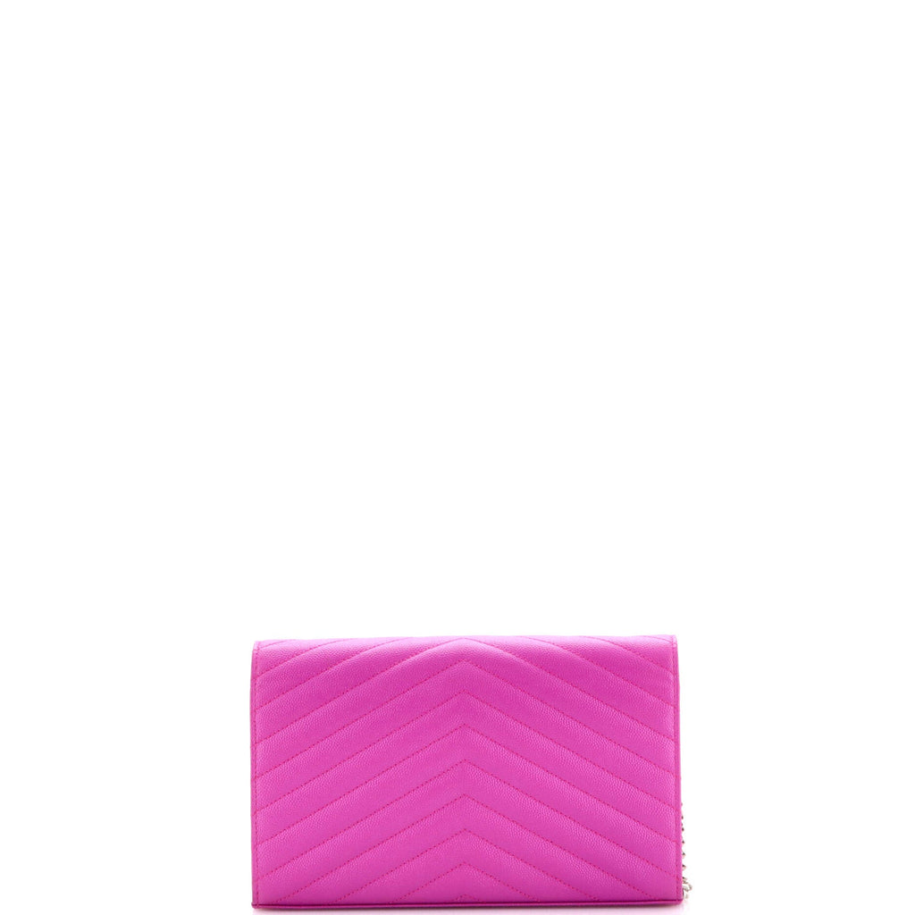 Classic Monogram Wallet on Chain Matelasse Chevron Leather Medium