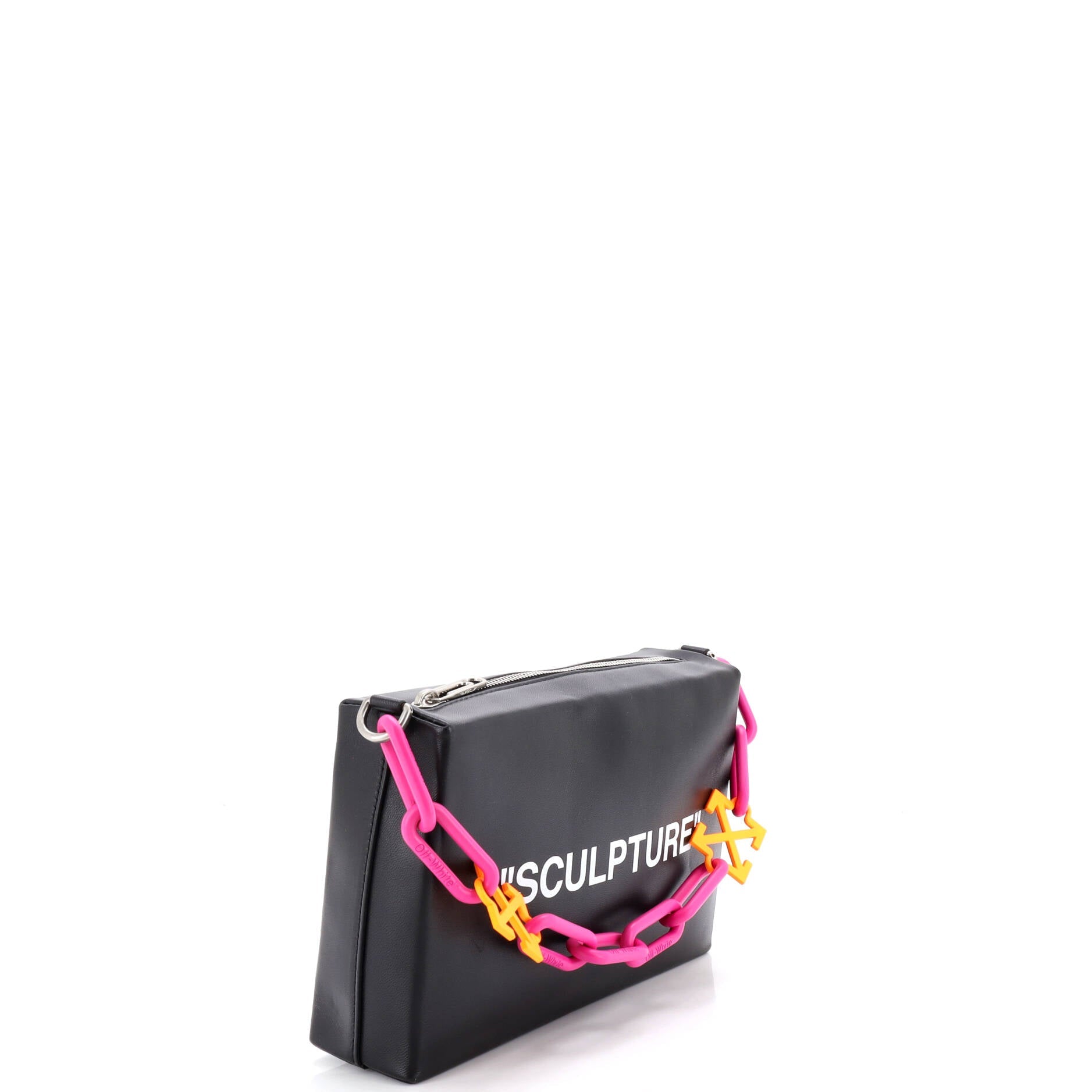 Block Pouch Shoulder Bag Printed Leather