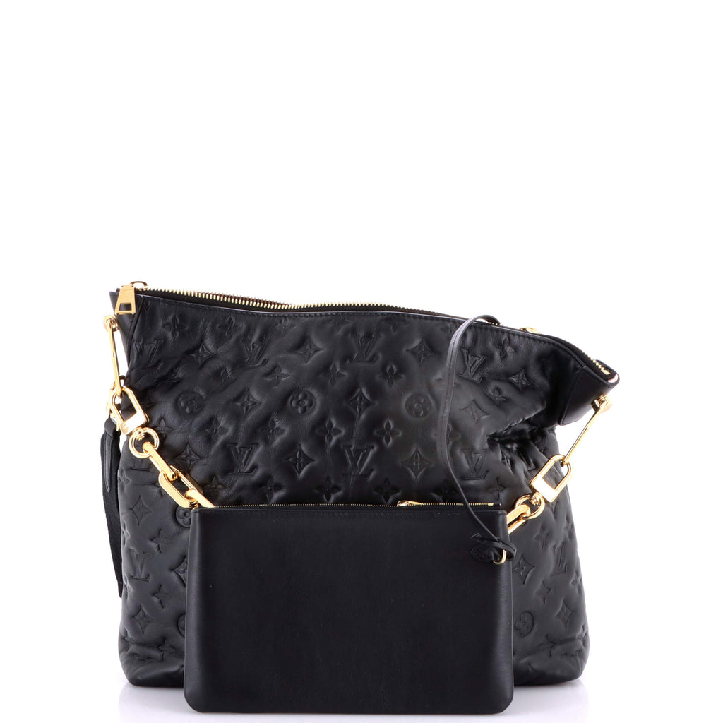 Coussin Hobo Monogram Embossed Lambskin MM