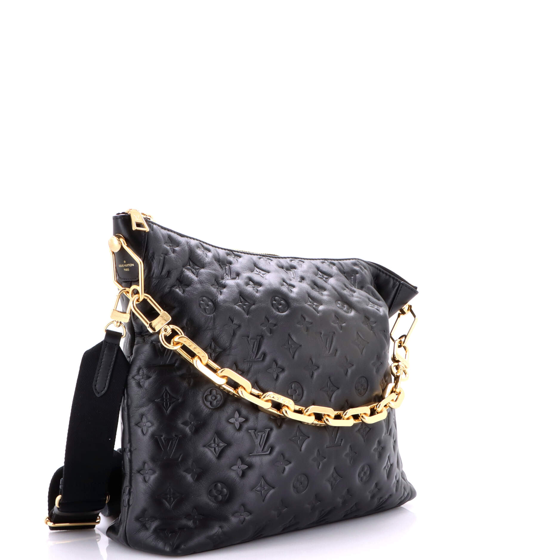 Coussin Hobo Monogram Embossed Lambskin MM