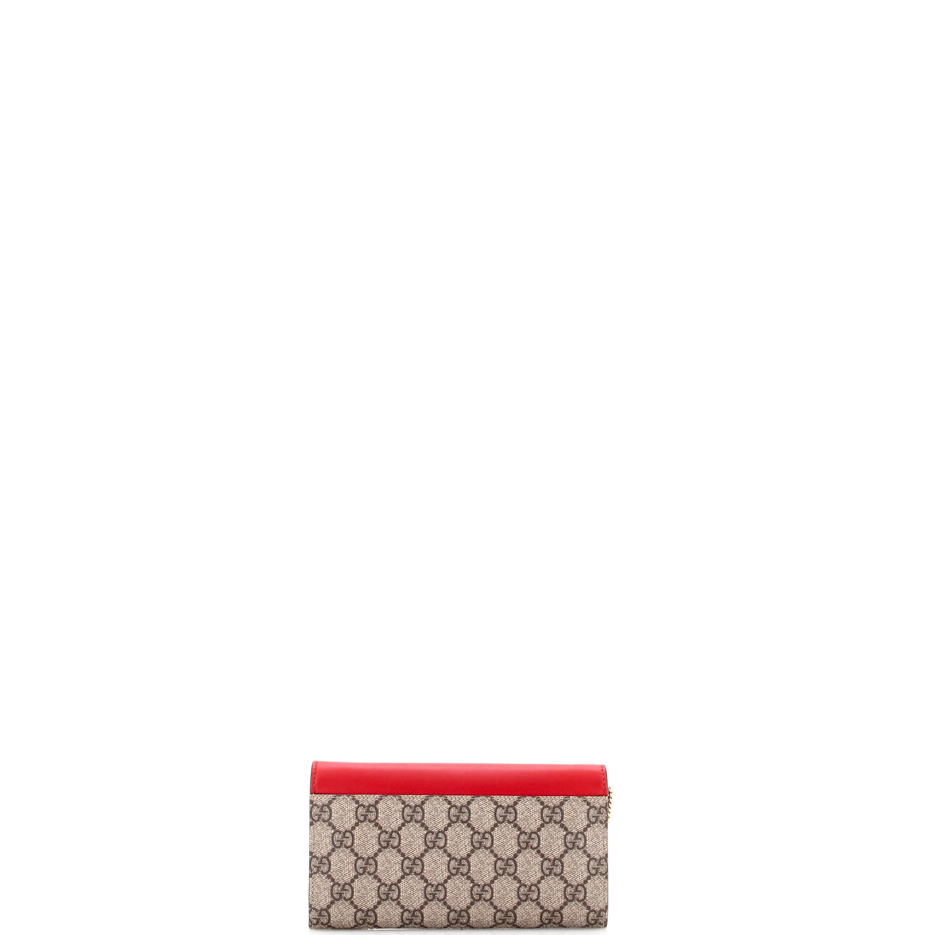 Padlock Continental Chain Wallet GG Coated Canvas and Leather Long