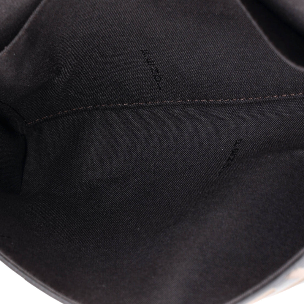 F is Fendi Envelope Clutch on Chain Zucca Embossed Leather