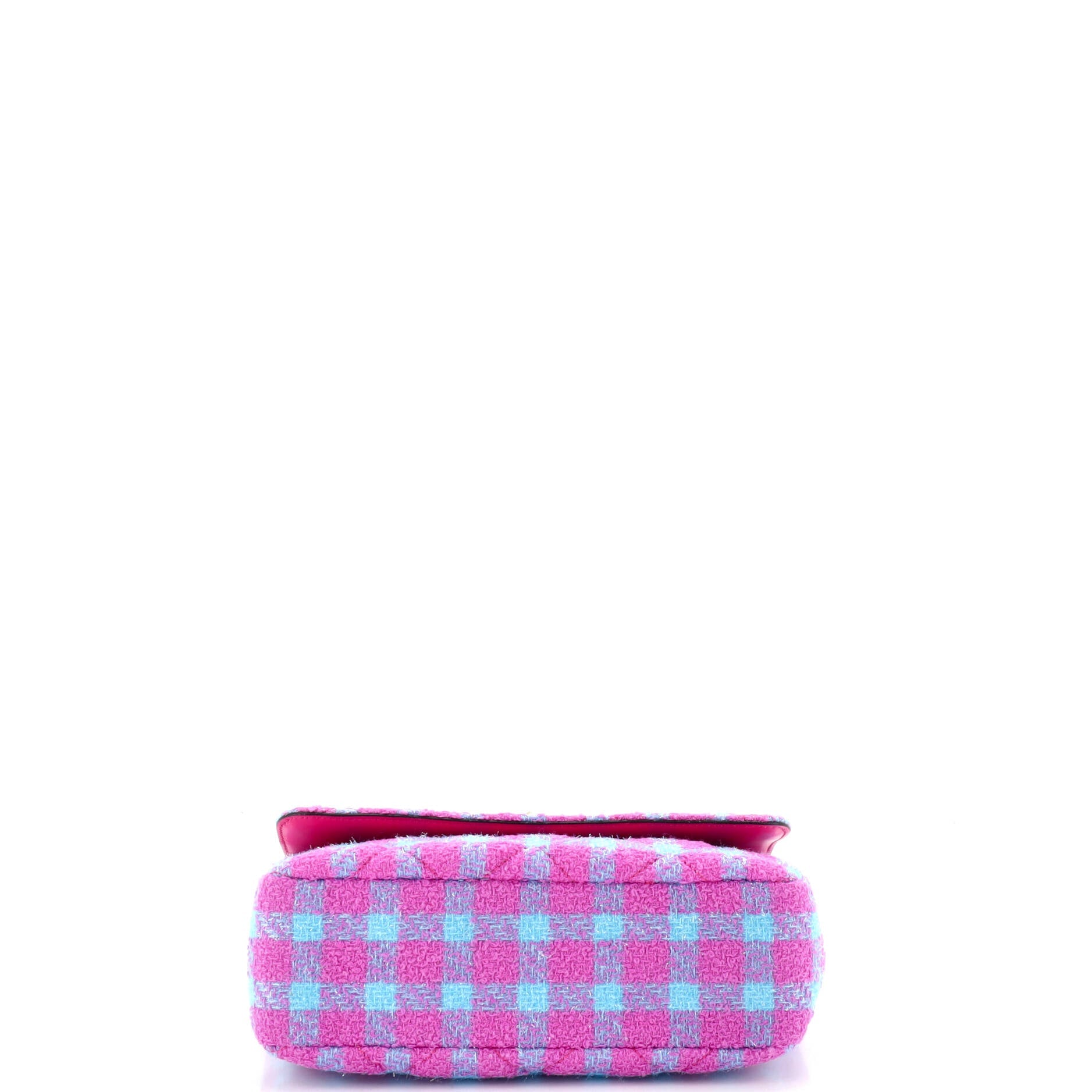 Medusa Icon Chain Flap Bag Quilted Tweed East West