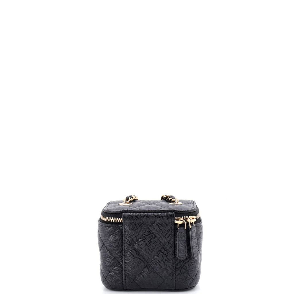 Classic Vanity Case with Chain Quilted Caviar Mini